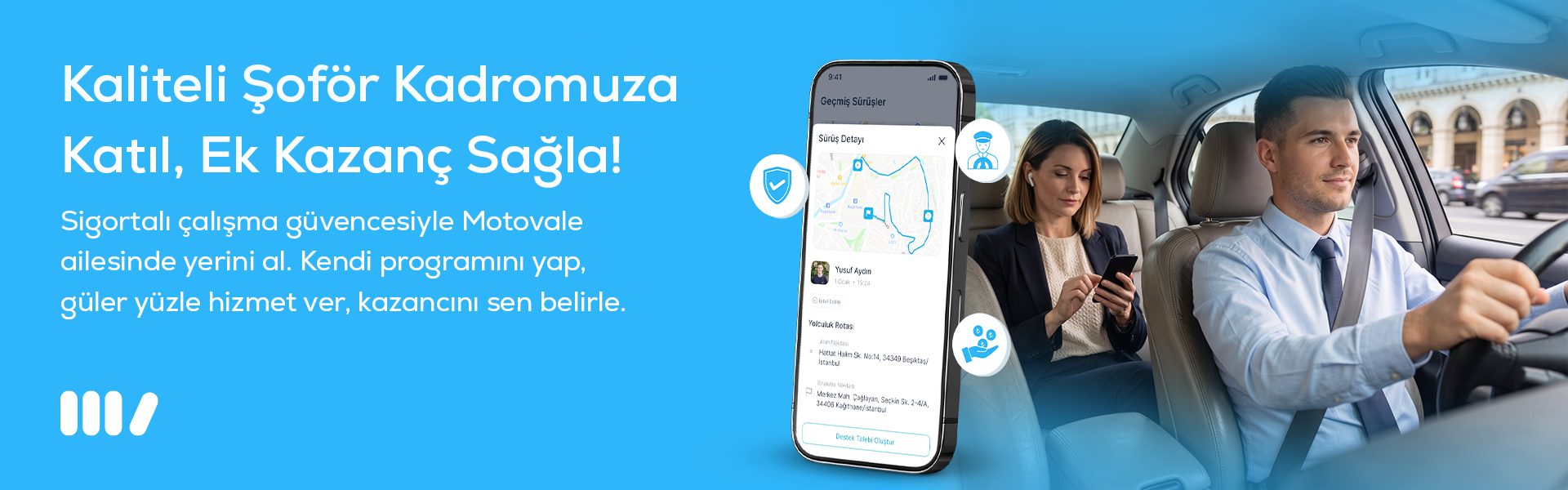 Kaliteli şoför kadromuza katıl, ek kazanç sağla